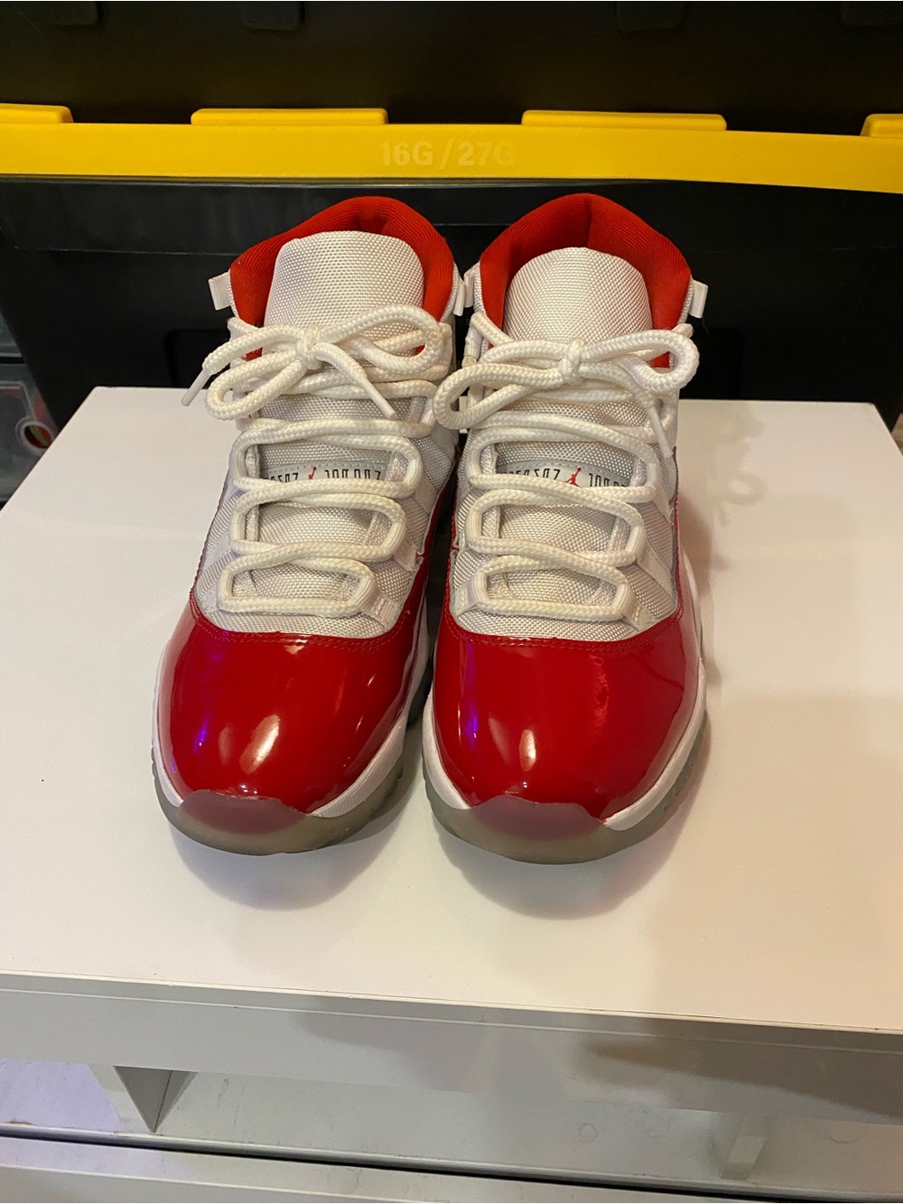 Retro 11 cherry Nike  White and Red High-Top Sneakers
